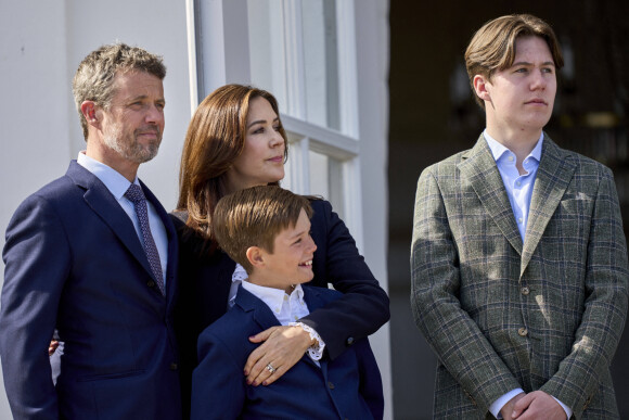 Prince Frederik, Princesse Mary, Prince Christian, Prince Vincent - 82e anniversaire de la reine Margrethe II de Danemark à Aarhus, le 16 avril 2022.