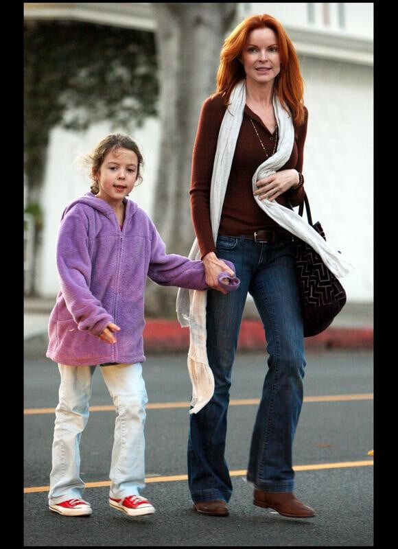 Marcia Cross et une jeune fille (L.A., 23 janvier 2010)