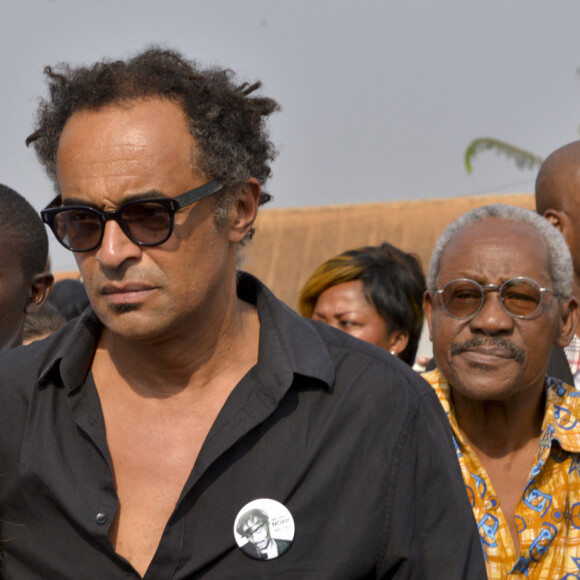 Exclusif - Joalukas Noah et Yannick Noah- Messe en la paroisse Sainte-Marie Médiatrice d'Etoudi pour les obsèques de Zacharie Noah à Yaoundé au Cameroun le 17 janvier 2017.