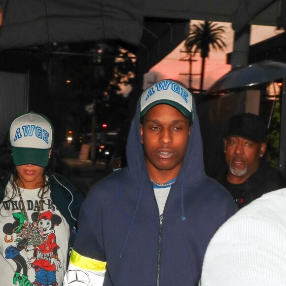 Rihanna (enceinte) et son compagnon ASAP Rocky sont allés dîner au restaurant Craig à West Hollywood. Le 1er avril 2022 