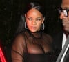 Rihanna, enceinte, arrive à l'after-party des Oscar de Jay-Z au Château Marmont à Los Angeles, où elle a fait la fête jusqu'à cinq heures du matin 