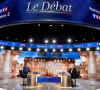 Débat télévisé entre les deux candidats en finale de l'élection présidentielle 2022 Emmanuel Macron pour LREM et Marine Le Pen pour le RN le 20 avril 2022.