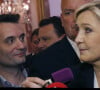 Marine Le Pen et Florian Philippot lors d 'une conférence de presse. Paris, Salon Hoche. Le 10 avril 2017 © Alain Guizard / Bestimage
