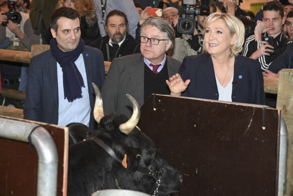 Florian Philippot, Gilbert Collard, Marine Le Pen - Marine Le Pen visite le Salon International de l'Agriculture, 54 ème édition, à Paris, le 28 février 2017. © Pierre Perusseau/Bestimage 