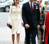 Le prince William, duc de Cambridge, et Catherine (Kate) Middleton, duchesse de Cambridge, assistent à un service à l'abbaye de Westminster commémorant l'Anzac Day à Londres, le 25 avril 2022. 