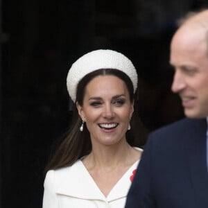 Catherine (Kate) Middleton, duchesse de Cambridge, et le prince William, duc de Cambridge, assistent à un service à l'abbaye de Westminster commémorant l'Anzac Day à Londres, le 25 avril 2022. Photo by Doug Peters/Empics/ABACAPRESS.COM