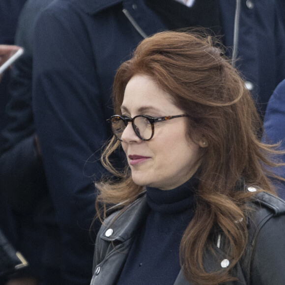 Isabelle Boulay - Le président Emmanuel Macron prononce un discours au Champ de Mars le soir de sa victoire à l'élection présidentielle le 24 avril 2022. © Cyril Moreau / Bestimage