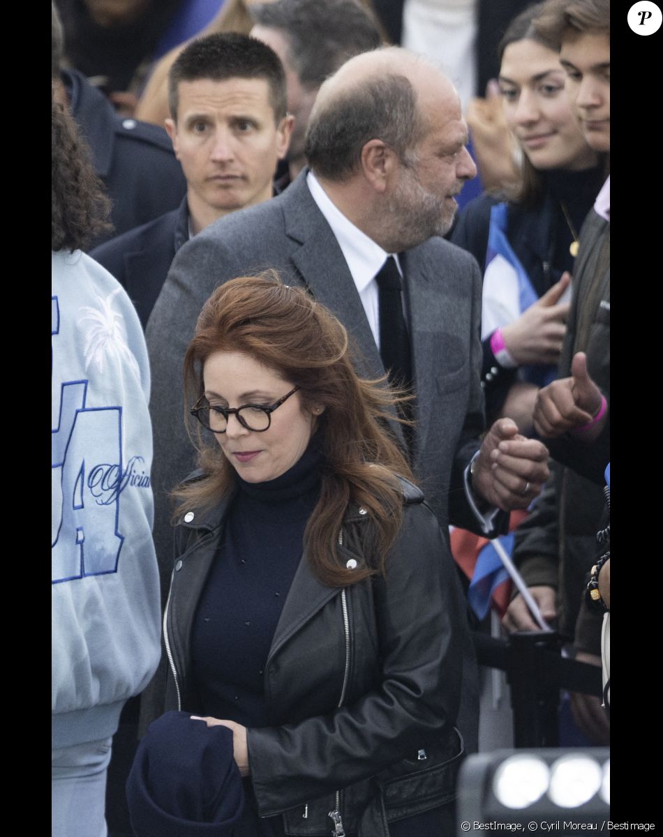 Isabelle Boulay et Eric Dupond-Moretti - Le président Emmanuel Macron prononce un discours au Champ de Mars le soir de sa victoire à l'élection présidentielle le 24 avril 2022. © Cyril Moreau / Bestimage