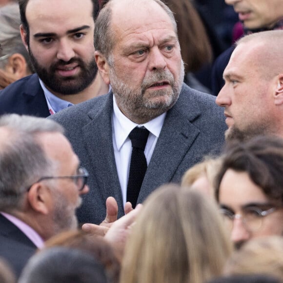 Eric Dupond-Moretti - Le président Emmanuel Macron prononce un discours au Champ de Mars le soir de sa victoire à l'élection présidentielle le 24 avril 2022. © Cyril Moreau / Bestimage