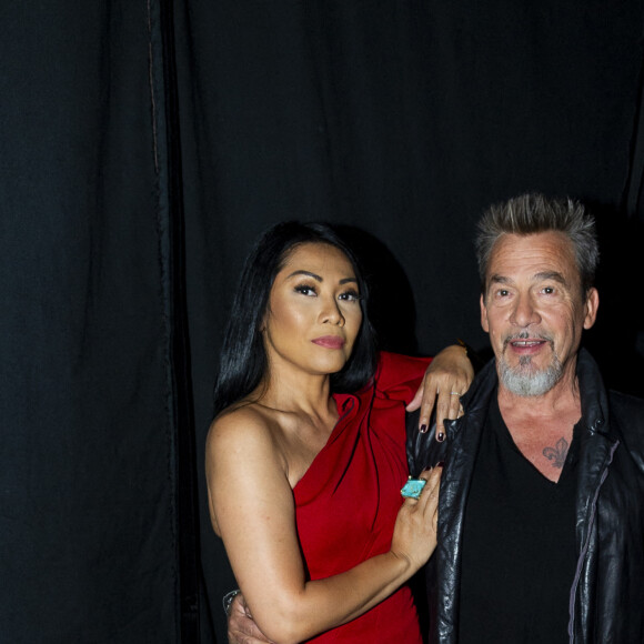 Exclusif - Florent Pagny et Anggun - Backstage de l'émission "Spectaculaire" à Paris, diffusée le 15 janvier sur France 2.  © Pierre Perusseau / Bestimage