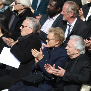 Fabrice Luchini, Muriel Robin et Pierre Arditi (qui prendront la parole à l'occasion de son hommage) - Cérémonie d'hommage national à l'Hôtel national des Invalides en hommage à Michel Bouquet décédé le 13 avril 2022. Paris le 27 avril 2022. Michel Bouquet a été inhumé dans la plus stricte intimité le 15/04/2022 à Étais-la Sauvin dans l'Yonne. © Domnique Jacovides / Bestimage