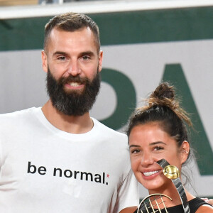 Exclusif - Benoît Paire et sa compagne Julie Bertin lors d'un match de tennis à Roland Garros, Paris. © Veeren/Bestimage