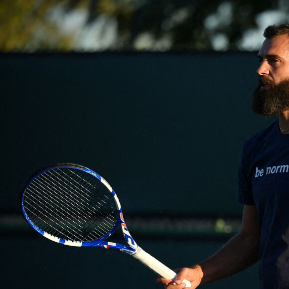 Benoît Paire - Les français s'entrainent lors du BNP Paribas Open 2022 d'Indian Wells, Californie, Etats-Unis, le 9 mars 2022. © Antoine Couvercelle/Panoramic/Bestimage