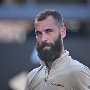 Benoît Paire face à Grigor Dimitrov lors de l'Open d'Australie. Melbourne, le 19 janvier 2022.