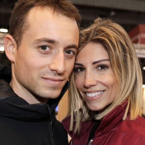 (Info : Alexandra Rosenfeld a accouché d'une petite fille) - Hugo Clément et sa compagne Alexandra Rosenfeld (Miss France 2006) - Salon du livre de Paris le 16 mars 2019. © Cédric Perrin/Bestimage