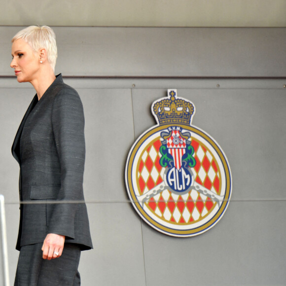 La princesse Charlene de Monaco - Remise des prix du championnat du "Monaco ePrix" à Monaco. Le 30 avril 2022 © Bruno Bebert / Bestimage 