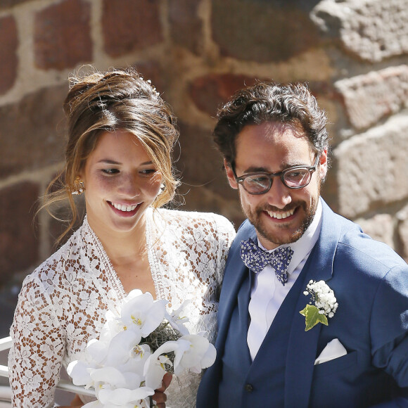 Mariage de Thomas Hollande et de la journaliste Emilie Broussouloux l'église de Meyssac en Corrèze, près de Brive, ville d'Emiie. Le 8 Septembre 2018. © Patrick Bernard-Guillaume Collet / Bestimage