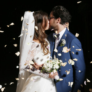 Mariage de Thomas Hollande et de la journaliste Emilie Broussouloux l'église de Meyssac en Corrèze, près de Brive, ville d'Emiie. Le 8 Septembre 2018. © Patrick Bernard-Guillaume Collet / Bestimage