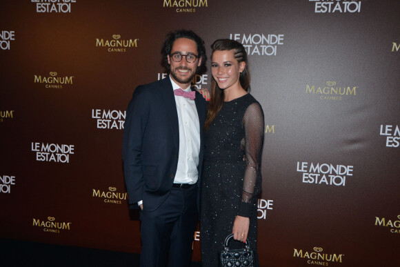 Thomas Hollande et sa compagne Emilie Broussouloux - Photocall de la soirée du film "Le monde est à toi" sur la plage Magnum lors du 71ème festival International de Cannes le 12 mai 2018. © CVS-Veeren/Bestimage 