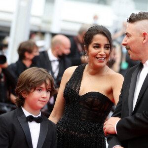 Leïla Bekhti, Gabriel Merz Chammah (petit-fils de I.Huppert), Damien Bonnard - Montée des marches du film " Les intranquilles " lors du 74ème Festival International du Film de Cannes. Le 16 juillet 2021 © Borde-Jacovides-Moreau / Bestimage 