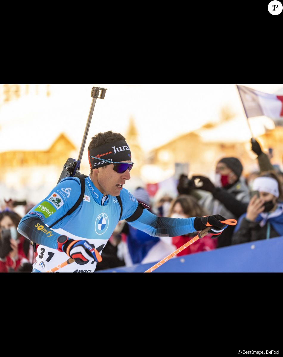 Quentin Fillon Maillet (France) - Les Français E.Jacquelin et Q.Fillon Maillet réalisent un doublé lors de la Coupe du monde de biathlon au Grand-Bornand. Le 17 décembre 2021. © DeFodi / Panoramic / Bestimage
