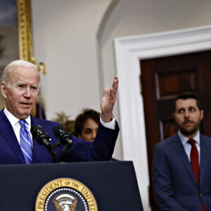 Joe Biden (président des Etats-Unis) en conférence de presse à la Maison Blanche à Washington DC, le 4 mai 2022.