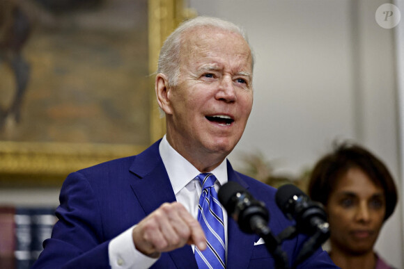 Joe Biden (président des Etats-Unis) en conférence de presse à la Maison Blanche à Washington DC, le 4 mai 2022.