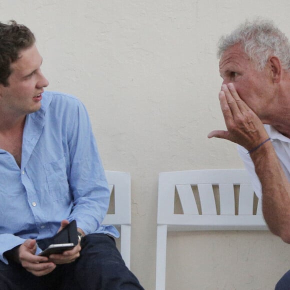 Exclusif - Patrick Poivre d'Arvor (PPDA) et son fils François Chazal - People au concert de Johnny Hallyday au Vélodrome à Arcachon. Le 19 juillet 2016 © Patrick Bernard-Thibaud Moritz / Bestimage