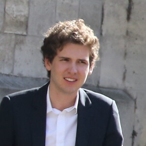 François Poivre d'Arvor (fils de Claire Chazal) - Obsèques de Josette Chazal, la mère de Claire Chazal, en l'église Notre Dame d'Auteuil à Paris, le 14 avril 2015.