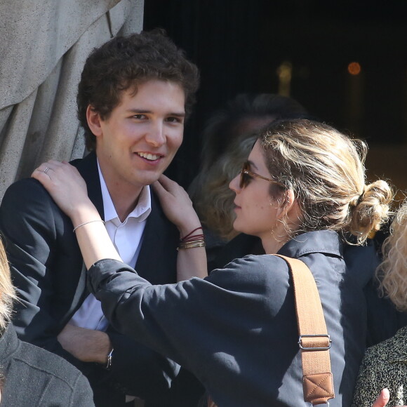 François Poivre d'Arvor (fils de Claire Chazal) - Obsèques de Josette Chazal, la mère de Claire Chazal, en l'église Notre Dame d'Auteuil à Paris, le 14 avril 2015.