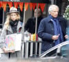 Exclusif - Dominique de Villepin avec sa fille Marie et un ami, sortent de l'hôtel Mark à New York, le 19 janvier 2017.