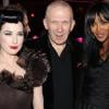 Dita Von Teese, Jan-Paul Gaultier et Naomi Campbell au dîner de la mode le 28 janvier 2010