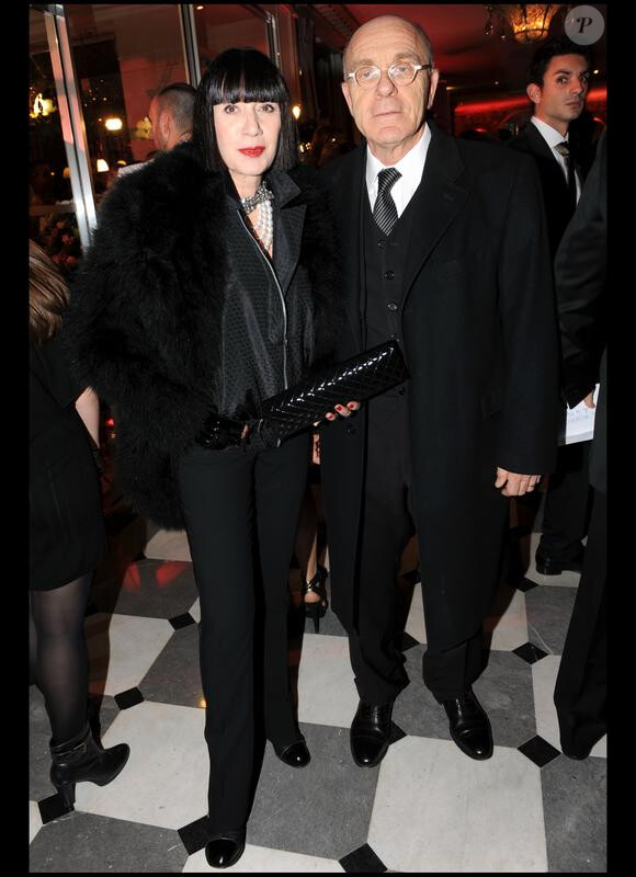 Chantal Thomass et son époux au dîner de la mode le 28 janvier 2010