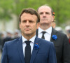 Emmanuel Macron et Jean Castex - Cérémonie de commémoration de la 77ème de la Victoire du 8 mai 1945, à l'Arc de Triomphe, Paris le 8 mai 2022