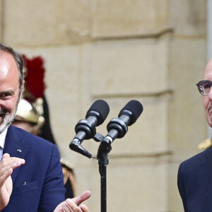 Passation de pouvoir à Matignon entre Edouard Philippe et Jean Castex, nouveau Premier ministre. Paris, le 3 juillet 2020