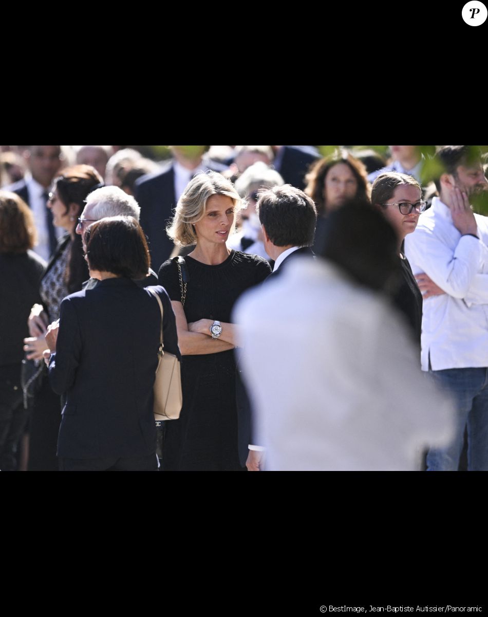 Sylvie Tellier - Sortie des obsèques d'Antoine Alléno (fils du chef cuisinier français, trois étoiles au Guide Michelin Yannick Alléno) en la collégiale Notre-Dame de Poissy, France, le 13 mai 2022. © Jean-Baptiste Autissier/Panoramic/Bestimage