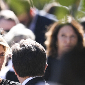 Sylvie Tellier - Sortie des obsèques d'Antoine Alléno (fils du chef cuisinier français, trois étoiles au Guide Michelin Yannick Alléno) en la collégiale Notre-Dame de Poissy, France, le 13 mai 2022. © Jean-Baptiste Autissier/Panoramic/Bestimage