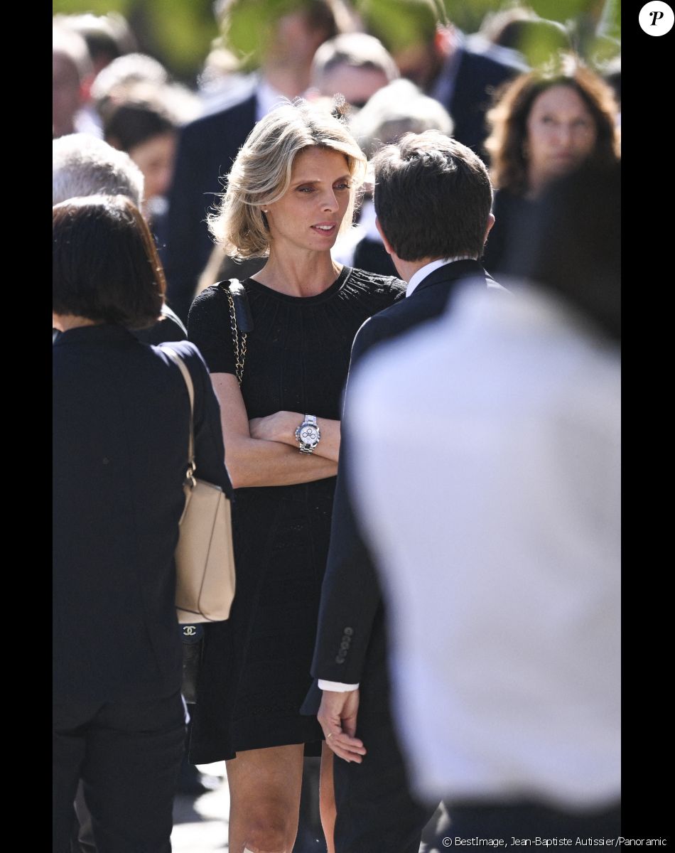 Sylvie Tellier - Sortie des obsèques d'Antoine Alléno (fils du chef cuisinier français, trois étoiles au Guide Michelin Yannick Alléno) en la collégiale Notre-Dame de Poissy, France, le 13 mai 2022. © Jean-Baptiste Autissier/Panoramic/Bestimage