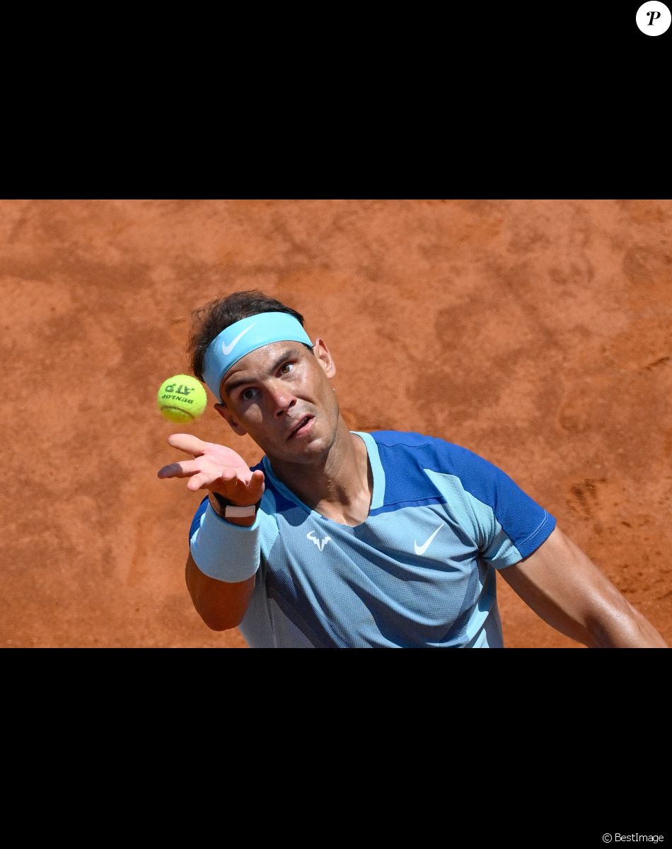 Rafael Nadal lors du tournoi de tennis de Rome.