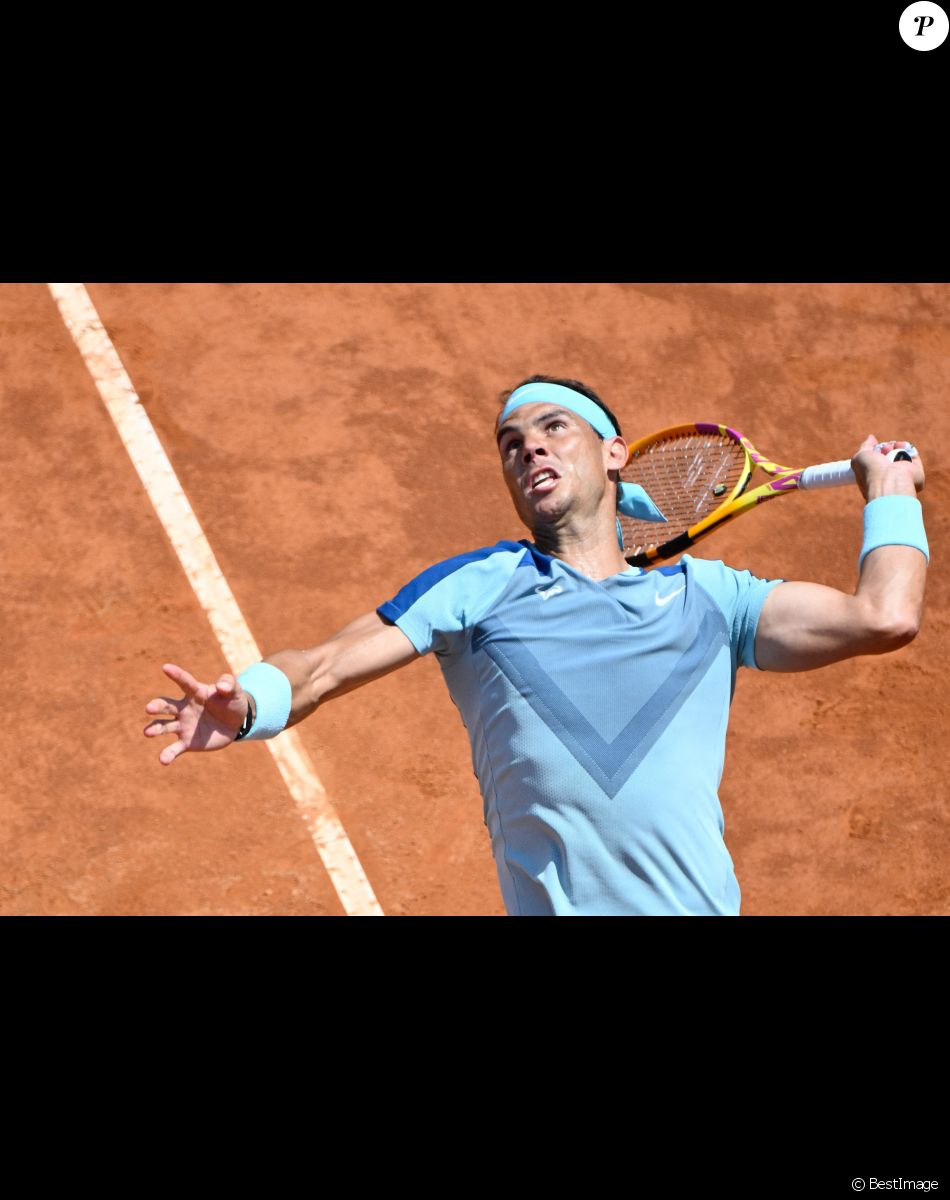 Rafael Nadal lors du tournoi de tennis de Rome, le 11 mai 2022.