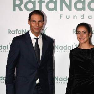Rafael Nadal, sa femme Xisca Perello - Photocall de la cérémonie du 10ème anniversaire de la fondation Rafael Nadal à Madrid le 18 novembre 2021. 