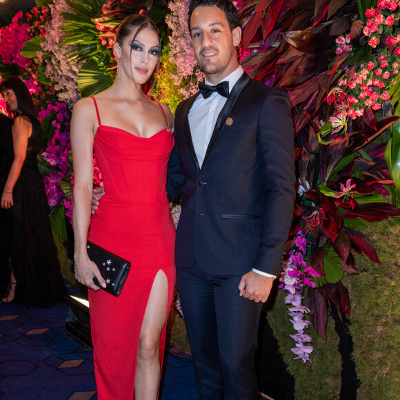 Exclusif - Iris Mittenaere et son compagnon Diego El Glaoui - L'association "Children of Africa" dont Madame Dominique Ouattara (Première dame de Côte d'Ivoire) est présidente organise le dîner de gala sur le thème Africa is the Future à Abidjan donné au profit de la création d'un foyer d'accueil pour ls femmes victimes de violences et la reconstruction de la Case des Enfants. Diner de gala spécialement conçu par le Chef Trois Étoiles Y.Alleno et la Cheffe Ivoirienne P.Gilbert, spectacle présenté par K.Touré et Y.Zogbo, voyage dans le futur avec les ballets de Georges Momboye et nles grandes stars africaines du 21 ème Siècle. Vente aux enchères animée par Maître Julien-Vincent Brunie de chez Christie's et Maître Jean-Noël Sampah. Hotel Sofitel Ivoire à Abidjan le 11 mars 2022 © Olivier Borde / Bestimage 