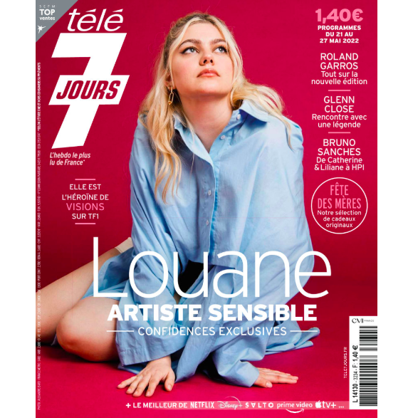 Louane Emera en couverture du magazine "Télé 7 Jours" du 16 mai 2022