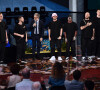Le groupe Kalush Orchestra, vainqueur de l'Eurovision 2022 sur le plateau de l'émission "Che Tempo Che Fa" à Milan, le 15 mai 2022. 