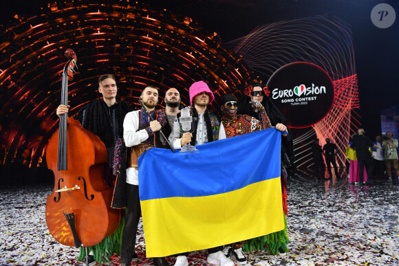 Kalush Orchestra - L'Ukraine remporte le concours de chanson Eurovision 2022 au Pala Olimpico de Turin, Italie, le 14 mai 2022. © ANSA/Zuma Press/Bestimage