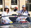 Exclusif - Sandra Murcia et Elisabeth Mousny prennent le départ de la 21éme édition du Rallye des Princesses aux couleurs du Musée océanographique de Monaco et Klausen cars, Place Vendôme à Paris