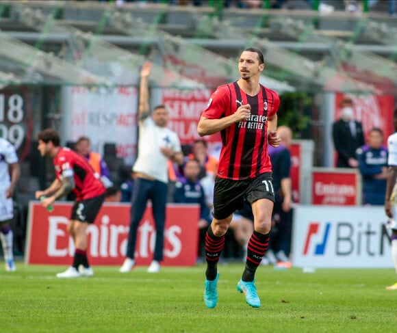 Zlatan Ibrahimovic lors du match Milan - Florence (1 - 0), le 1er mai 2022 à Milan.