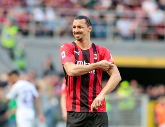 Zlatan Ibrahimovic lors du match Milan - Florence (1 - 0), le 1er mai 2022 à Milan.
