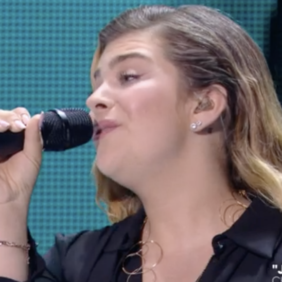 Caroline (équipe de Marc Lavoine) chante avec Christophe Willem lors de la finale de "The Voice" - Émission du 21 mai 2022, TF1