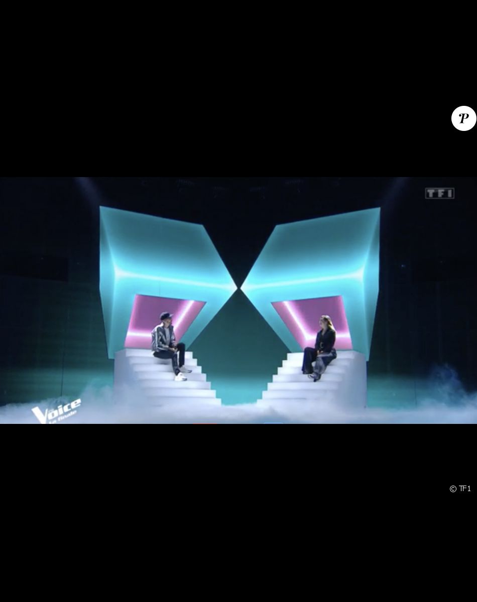 Caroline (équipe de Marc Lavoine) chante avec Christophe Willem lors de la finale de "The Voice" - Émission du 21 mai 2022, TF1